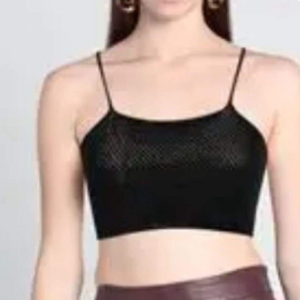 Solotre Black cashmere Knit Cropped Tank Top small new with tags